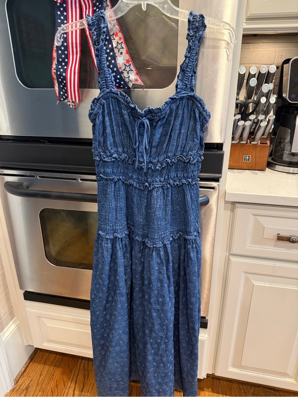 Gap and Doen blue Smocked Tiered Sundress